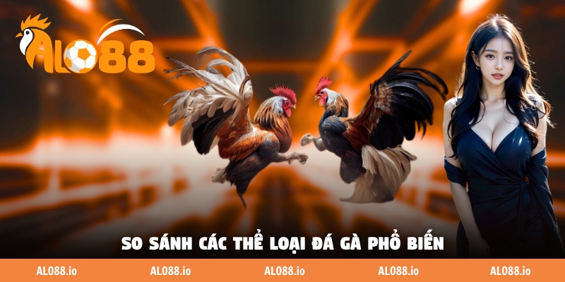 So sánh các thể loại đá gà phổ biến So sánh các thể loại đá gà phổ biến